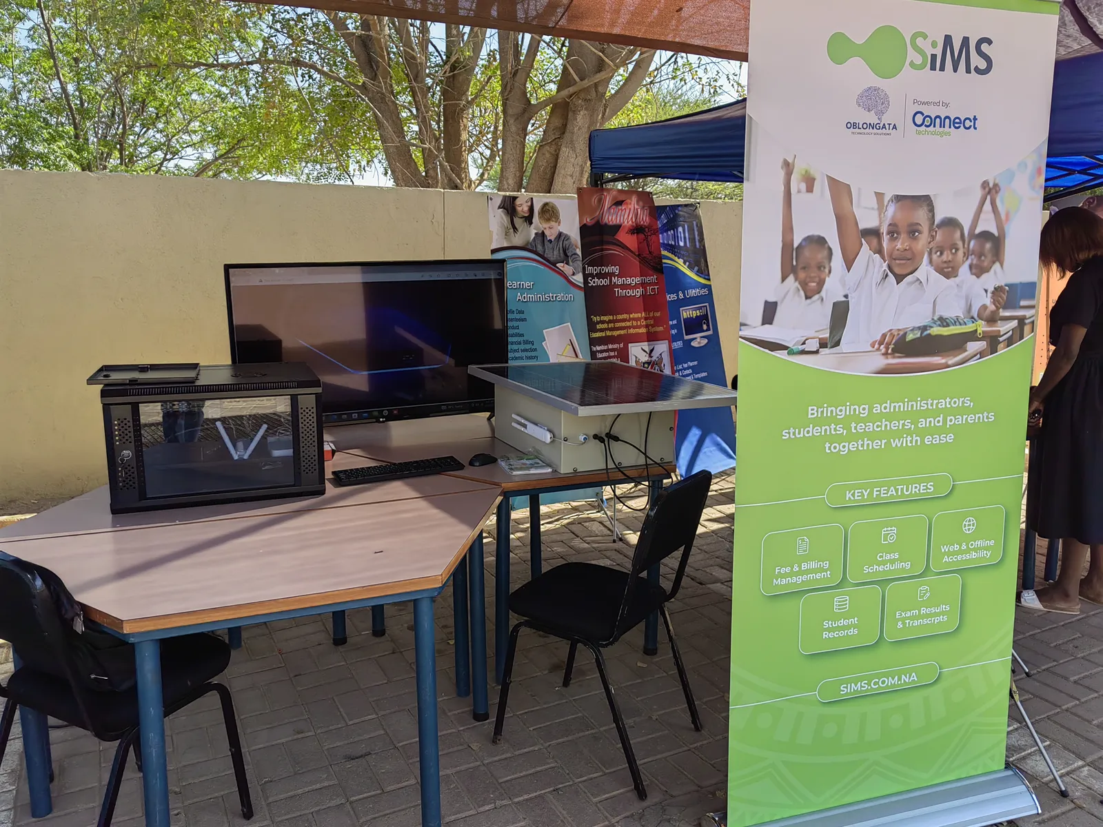 Regional ICT in Education Summit 2024: Our SiMS stand in Otjiwarongo
